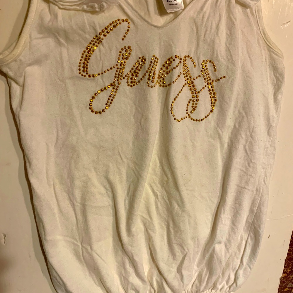 Guess summer open shirt with rose design size 16